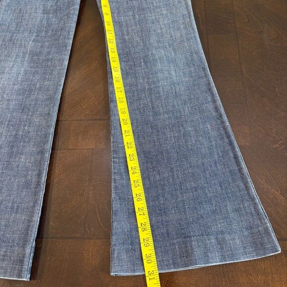 Theory Vintage Y2K Flare Low Rise Jeans Medium Wash Sz 4 Zip Stretch Made In USA - Picture 8 of 9